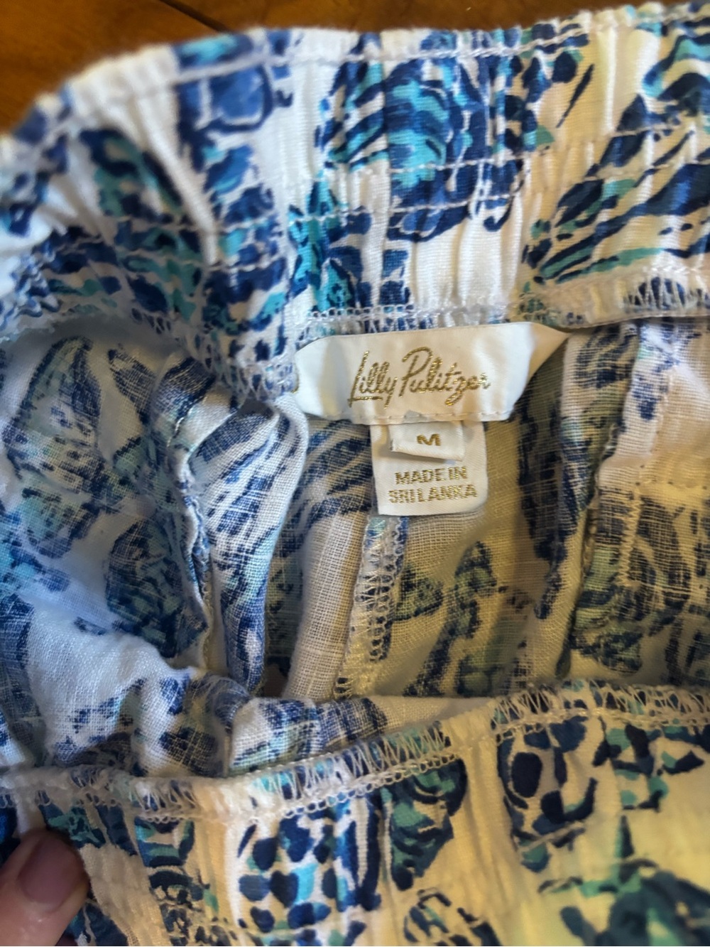 Lilly Pulitzer Blue Shell-Print High Waist Shorts - Picture 3 of 4